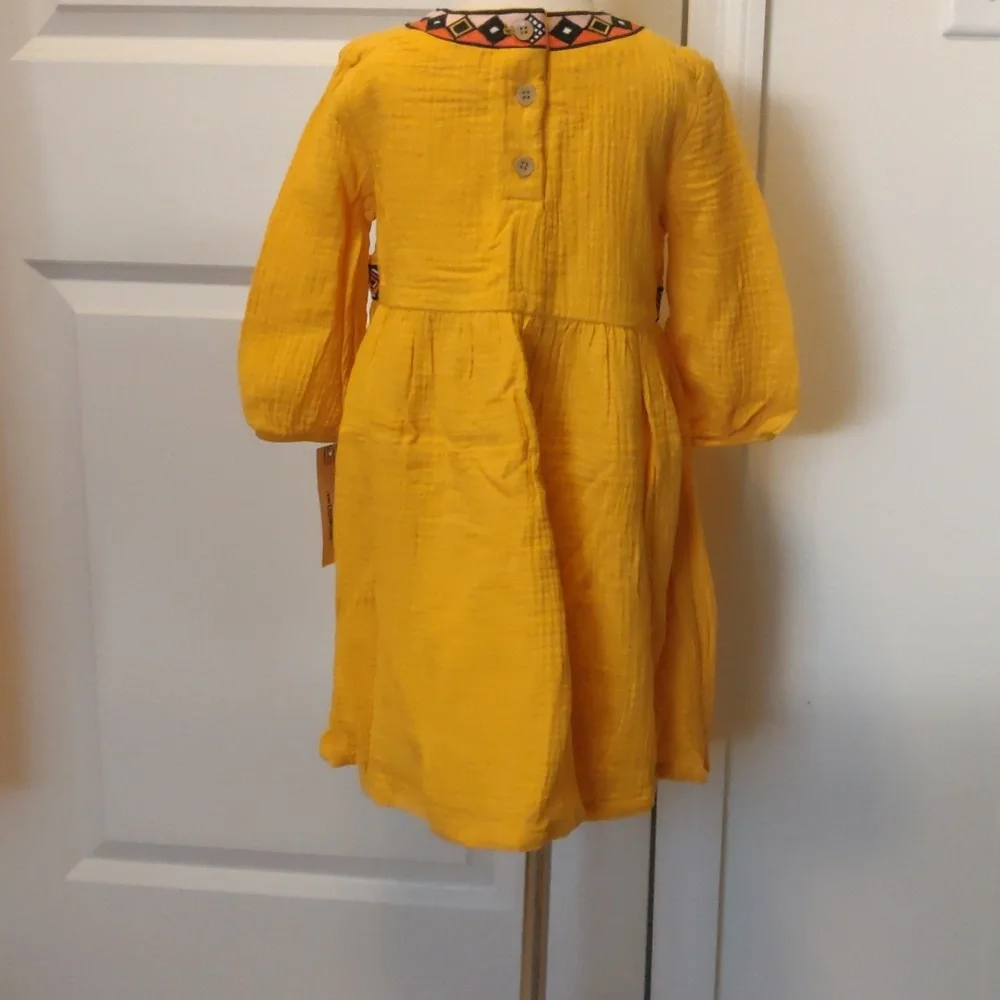 Genuine Kids from Oshkosh 5T zinnia gold/mustard Dress